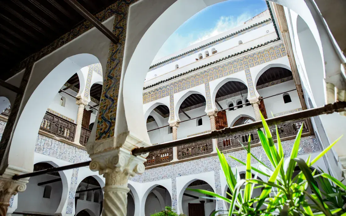 Cour intérieure d une maison traditionnelle de la Casbah d Alger, classée au patrimoine mondial de l UNESCO